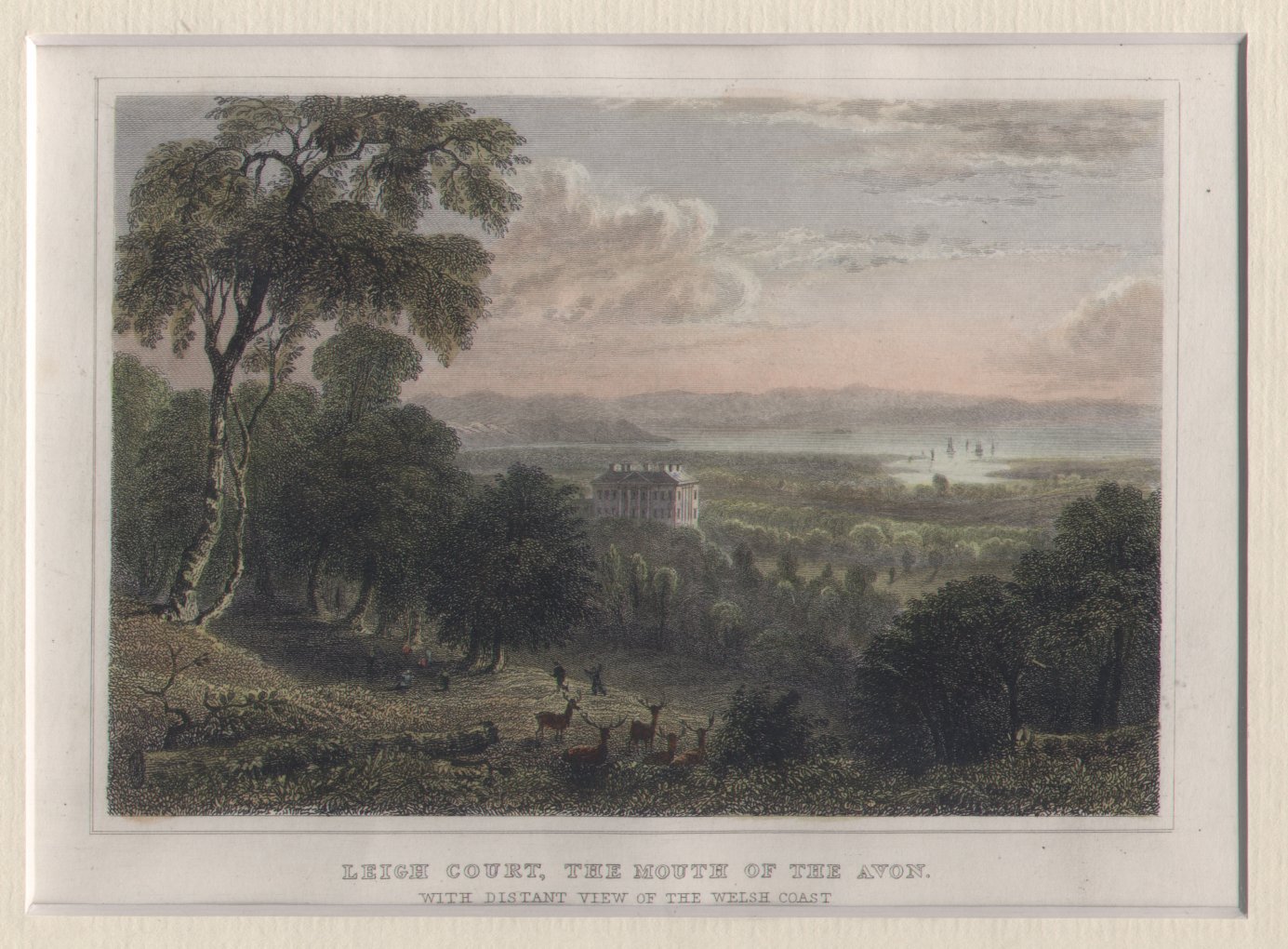 Print - Leigh Court, The Mouth of the Avon. With Distant view of the Welsh Coast